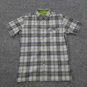 Kuhl‎ Shirt Mens Small Grey Plaid Instagatr Seersucker Hike Camp Outdoors Logo